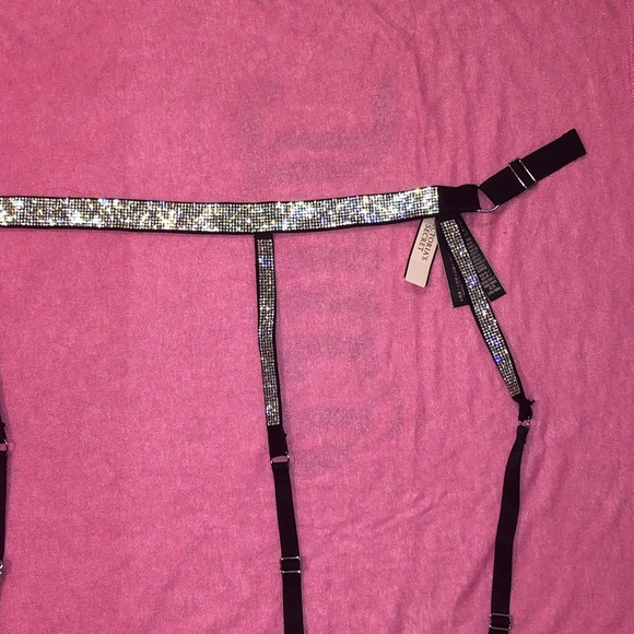 💗 VICTORIA SECRET FASHION SHOW RHINESTONE SHINE SPARKLE GLITTERY GARTER BELT XS - Picture 8 of 8